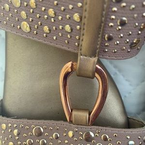 sandals pink gold accents studs etc